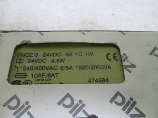PILZ PNOZ/324VDC5S1O1W SAFETY RELAY 24 VDC 240/400VAC NSMP