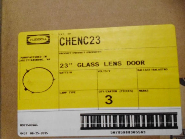 LOT OF 3 HUBBELL CHENC23 23" GLASS LENS DOOR NSMP