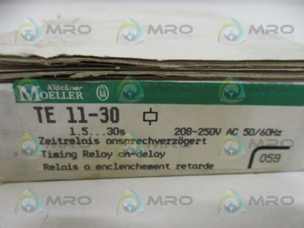 KLOCKNER MOELLER TE11-30 TIME DELAY RELAY 30 SEC.  NSMP