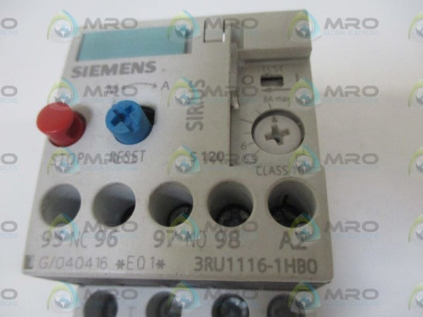 SIEMENS 3RU1116-1HB0 OVERLOAD RELAY 5.5-8A  UNMP