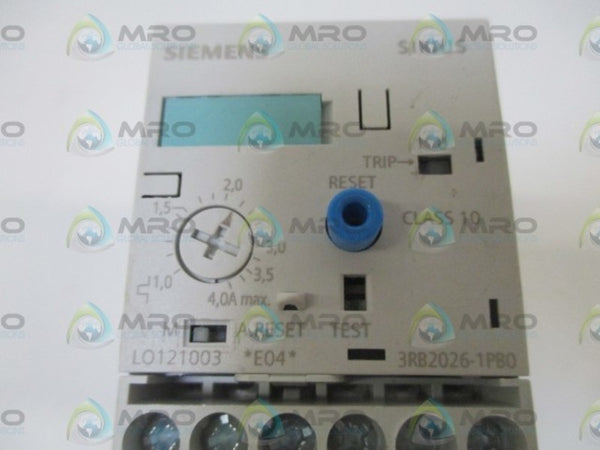 SIEMENS 3RB2026-1PB0 OVERLOAD RELAY 1,0-4,0A  UNMP