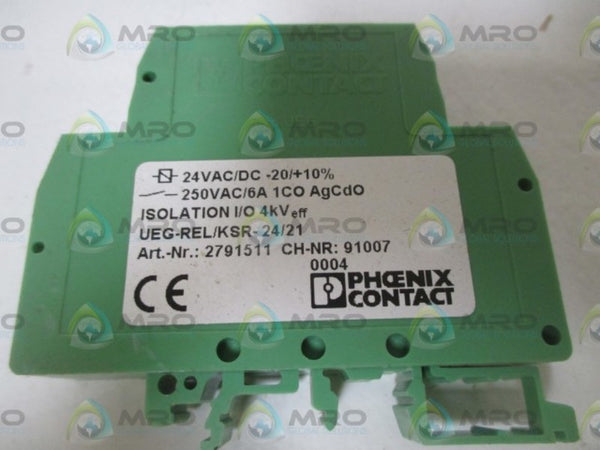 PHOENIX CONTACT UEG-REL/KSR-24/21 CONTROL RELAY NSNP