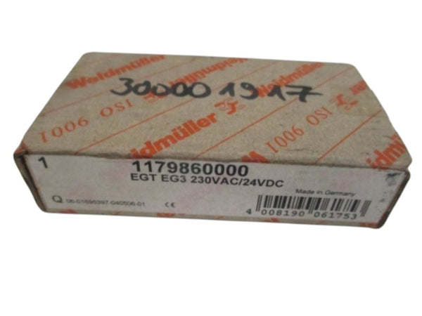 WEIDMULLER 1178960000 (EGT EG3 230VAC/24VDC) SAFETY RELAY NSMP