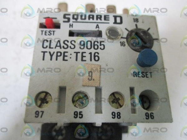 SQUARE D 9065-TE16 OVERLOAD RELAY UNMP