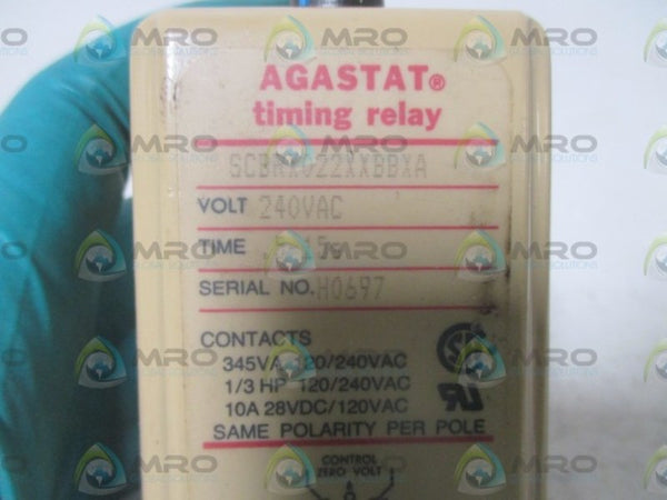 AGASTAT SCBRX022XXBBXA TIMING RELAY 240VAC .5-15S UNMP