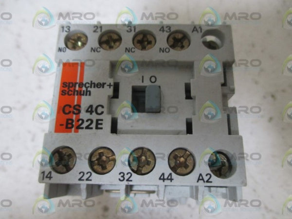 SPRECHER+SCHUH CS 4C-B22E CONTROL RELAY NSNP