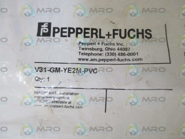 PEPPERL+FUCHS V31-GM-YE2M-PVC CORDSET CABLE NSNP IN A FACTORY BAG