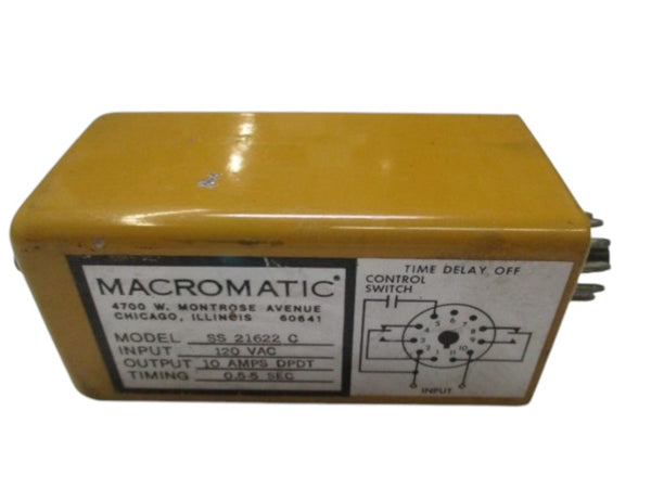 MACROMATIC SS-21622-C TIME DELAY RELAY .5-5.0 SECONDS  UNMP