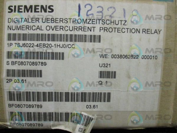 SIEMENS 7SJ6022-4EB20-1HJ0/CC OVERCURRENT PROTECTION RELAY  NSMP