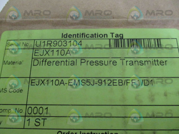 YOKOGAWA EJX110A-EMS5J-912EB/FF1/D1 PRESSURE TRANSMITTER NSMP