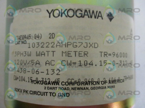 YOKOGAWA 103222AHPG7JXD METER (AS PICTURED) NSNP