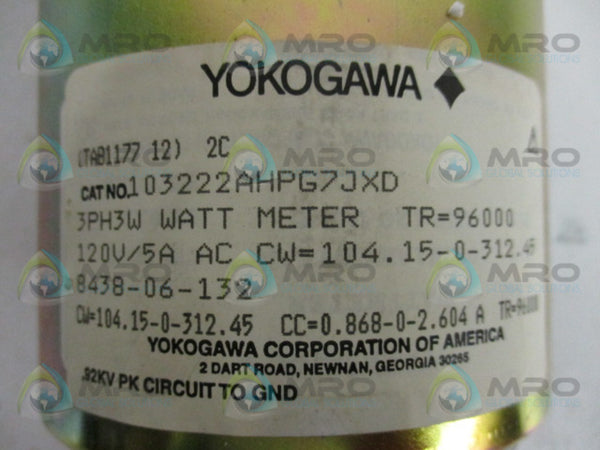 YOKOGAWA 103222AHPG7JXD METER (AS PICTURED) NSMP
