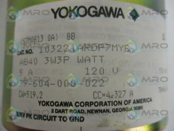 YOKOGAWA 103221ARDP7MYB METER (AS PICTURED) NSMP