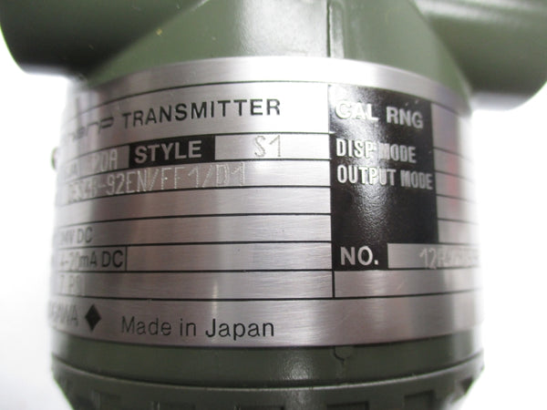 YOKOGAWA EJA120A-DES4B-92EN/FF1/D1 24VDC 7PSI NSMP