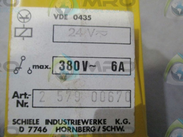 SCHIELE ARN 2 579 00670 TIMER RELAY VDE 0435 NSNP