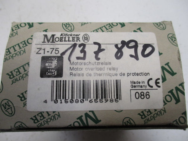 KLOCKNER MOELLER ZI-75 OVERLOAD RELAY 60-75A NSMP
