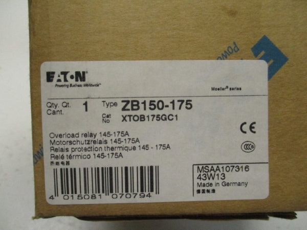 EATON ZB150-175 OVERLOAD RELAY 145-175A NSMP
