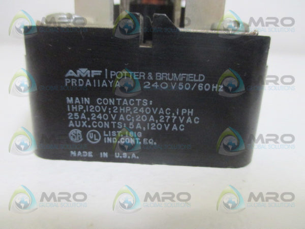 POTTER & BRUMFIELD PRDA-11AYA-240 RELAY 240V NSNP