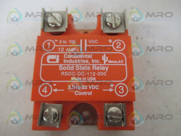 CONTINENTAL INDUSTRIES RSDC-DC-112-000 SOLID STATE RELAY NSNP