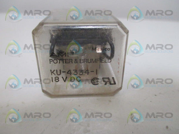 POTTER & BRUMFIELD KU-4334-1 RELAY 18VDC UNMP
