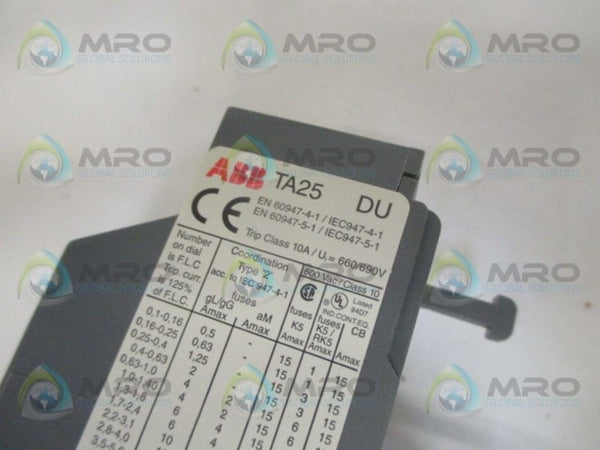 ABB TA25U OVERLOAD RELAY 2,4AMP NSMP