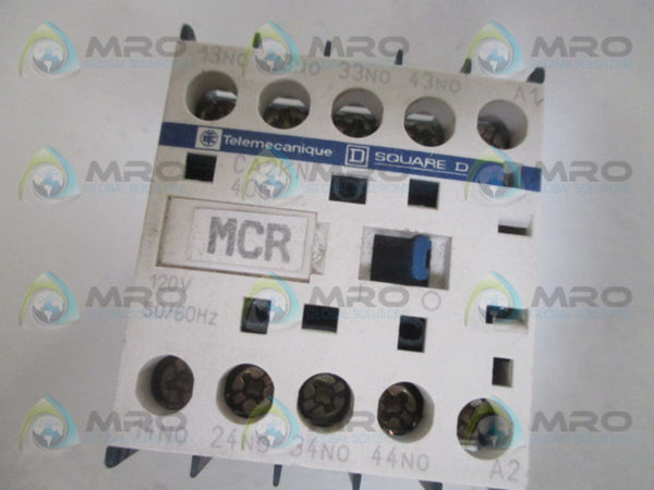 TELEMECAINQUE CA2KN40G7 CONTROL RELAY 120V UNMP