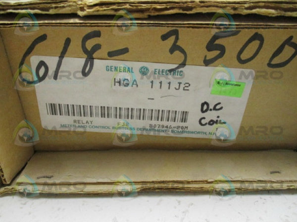 GENERAL ELECTRIC HGA111J2 AUXILIARY RELAY 125V NSMP