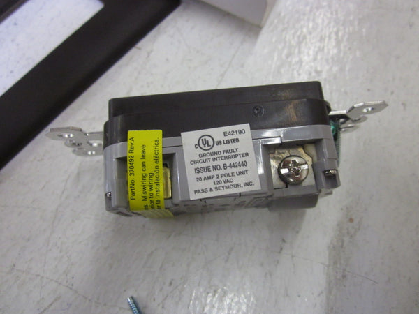 PASS & SEYMOUR 1595 GFC1 DUPLEX RECEPTACLE TRIP INDICATOR LIGHT NSMP