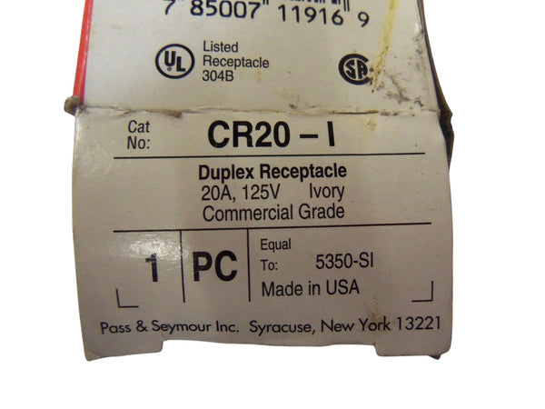 PASS & SEYMOUR CR20-I DUPLEX RECEPTACLE NSMP