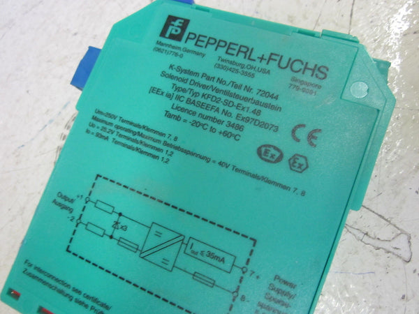 PEPPERL+FUCHS KFD2-SD-EX1.48 SOLENOID DRIVER 24VDC UNMP