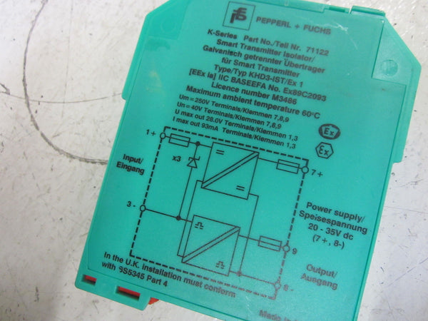PEPPERL+FUCHS KHD3-ICR/EX130200 TRANSFORMER ISOLATED REPEATER UNMP