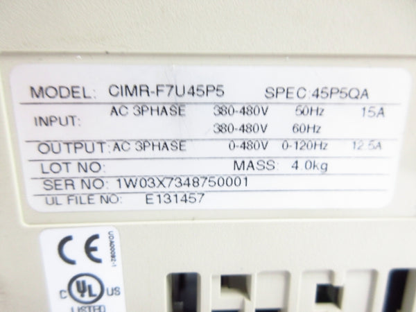 YASKAWA CIMR-F7U45P5 380-480V 15A NSNP