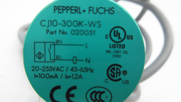 PEPPERL+FUCHS CJ10-30GK-WS 020051 20-253VAC 1.2A NSNP
