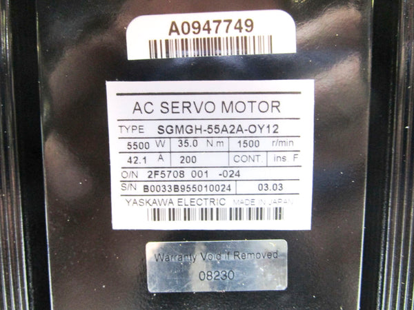 YASKAWA ELECTRIC SGMGH-55A2A-OY12 NSNP