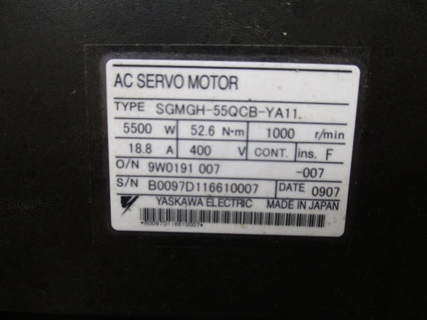 YASKAWA ELECTRIC SGMGH-55QCB-YA11 400V 18.8A NSNP