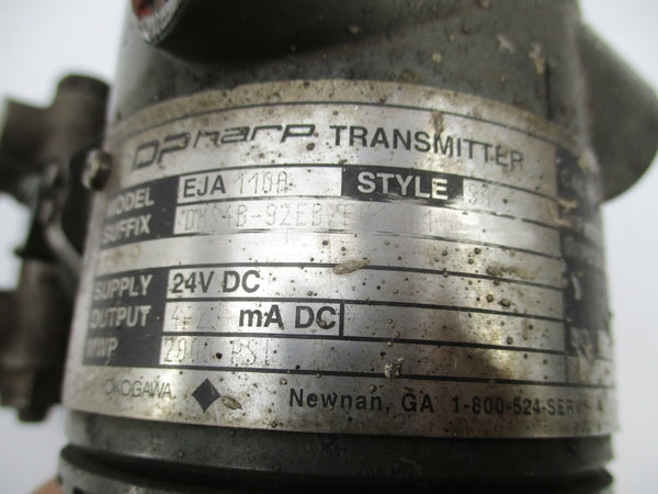 YOKOGAWA EJA110ADMS4B-92ED/FF1/D1 24VDC 4-20MADC 2000PSI UNMP