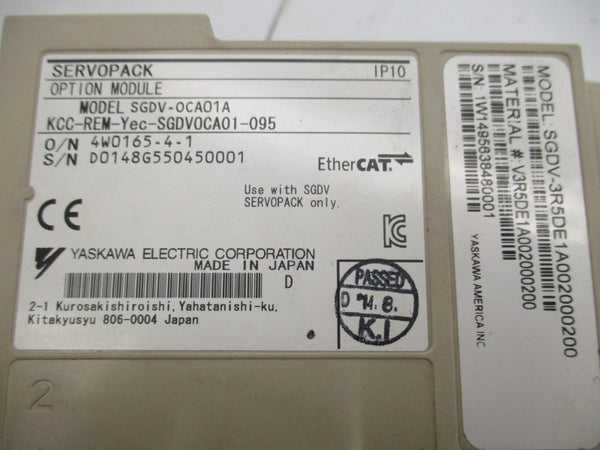 YASKAWA SGDV-3R5DE1A002000 SGDV-OCA01A 380-480V 2.5A 0-55'C UNMP