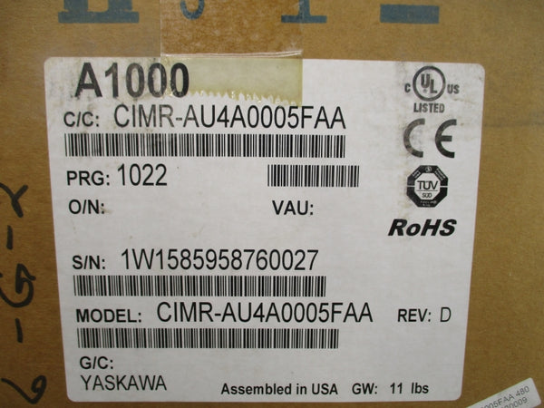 YASKAWA CIMR-AU4A0005FAA 380V-480V 5.9/4.4A NSMP