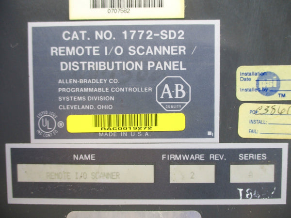 ALLEN BRADLEY 1772-SD2 SER. A F/W 2 UNMP