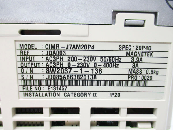 YASKAWA CIMR-J7AM20P4 200-230V 3.9A NSNP