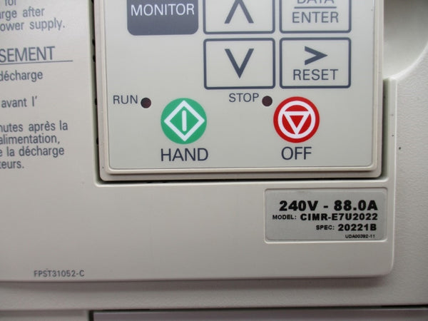 YASKAWA CIMR-E7U2022 20221B 200-240V 98A UNMP