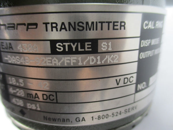 YOKOGAWA EJA430A-DAS4B-92EA/FF1/D1/K2 10.5-42VDC 430PSI NSNP