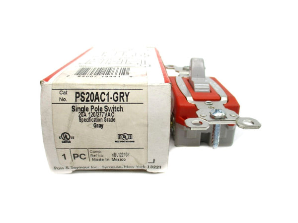 PASS & SEYMOUR PS20AC1-GRY 120/277VAC 20A (GRAY) NSMP