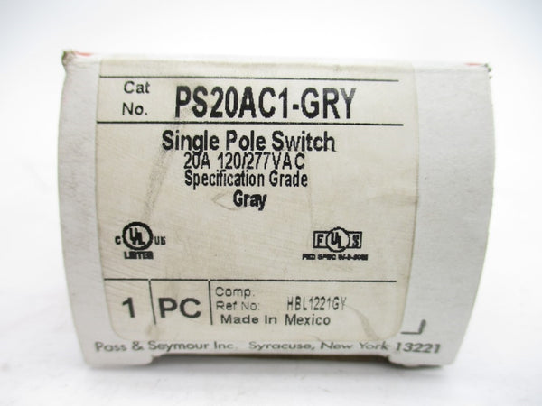 PASS & SEYMOUR PS20AC1-GRY 120/277VAC 20A (GRAY) NSMP