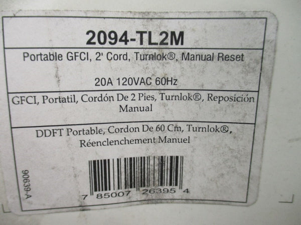 PASS & SEYMOUR 2094-TL2M 120VAC 20A 2' NSMP