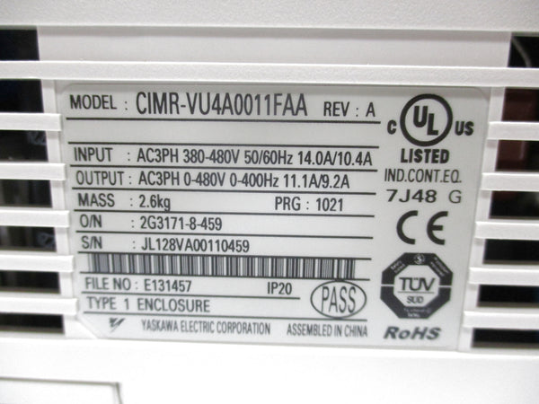 YASKAWA CIMR-VU4A0011FAA 380-480VAC 14.0/10.4A NSMP