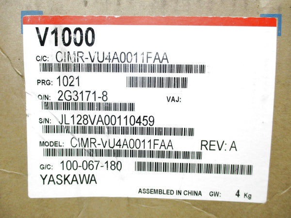 YASKAWA CIMR-VU4A0011FAA 380-480VAC 14.0/10.4A NSMP
