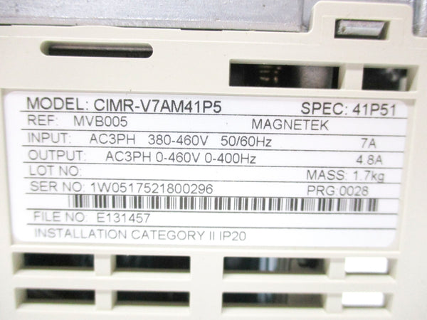 YASKAWA CIMR-V7AM41P51 380-460V 7A NSMP