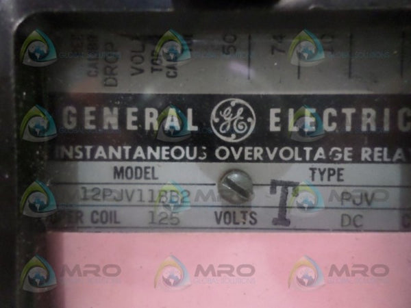 GENERAL ELECTRIC 12PJV11BB2 OVERVOLTAGE RELAY 125VDC UNMP