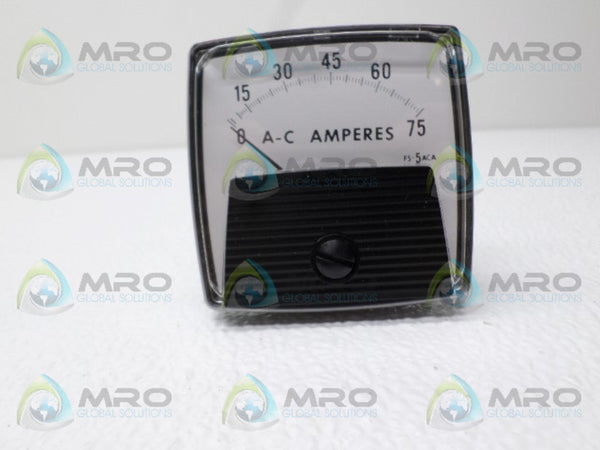 YOKOGAWA 250240LSPB PANEL METER 0-75 AC AMPS NSNP
